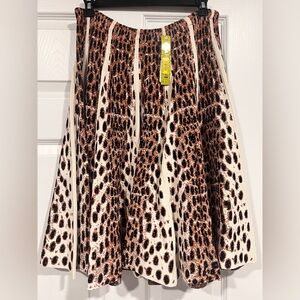 NWT Gianni Bini Leopard Print A-Line Skirt Tiger Fever Size Large